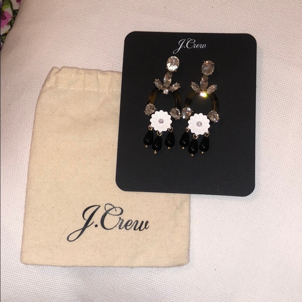 J. Crew Tortoise Floral Evening Earrings